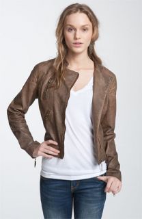 Jou Jou Weathered Faux Leather Quilted Moto Jacket (Juniors)