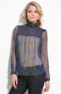 Of Two Minds Trudy Beaded Sheer Silk Blouse