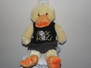 stuffed animal plush duck rock roll t shirt dandee toy EUC 18 H