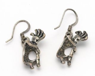 Southwestern Sterling Silver Kokopelli Dangle Earrings