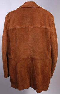 Vtg Cresco Soft Leather Hipster Spy Coat Jacket Sz 42
