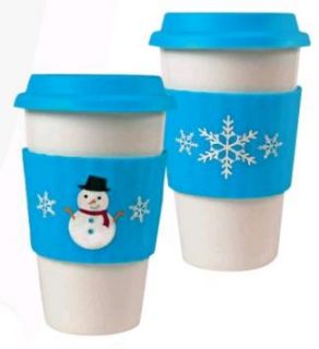  description holiday edition silicone coffee cup lids and sleeves