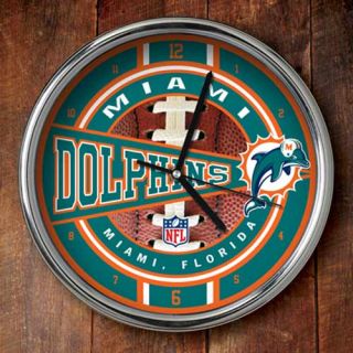 click an image to enlarge miami dolphins 12 chrome clock run your life