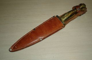 Greek Vintage Cretan Dagger Crete Sword with Astonishing Brass