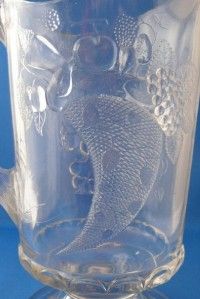 eapg dalzell gilmore glass water pitcher cornucopia