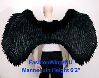 XXXL Black Super Large Feather Angel Wings Gothic Archangel Devil Jin