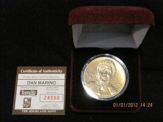 Dan Marino The Highland Mint Sports Collection Coin