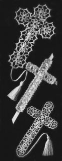 Vintage Tatted and Crocheted Cross Bookmarks Pattern