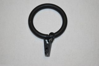 Black Curtain Rings with Clips 2 Antique Drapery Rod RIB27C