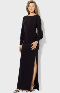 Lauren Ralph Lauren Split Blouson Sleeve Jersey Gown