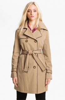 MICHAEL Michael Kors Piped Trench Coat with Detachable Liner