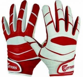 Cutters x40 Revolution Ying Yang Football Receiver Gloves Red White