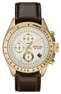 Fossil Vintage Marine Leather Strap Chronograph Watch