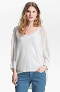 Eileen Fisher V Neck Mesh Sweater (Online Exclusive)