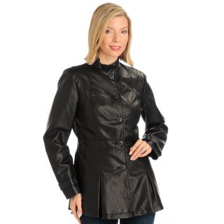 Judy Crowell Cut Seams Pleat Detail Jacket Black Womens Plus Size 3X