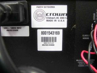 Harman Crown Audio CTS4200 4 Channel Rack Power Amplifier 180W