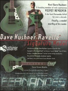 The Dave Kushner Signature Model Fernandes Ravelle Elite Guitar 8x11