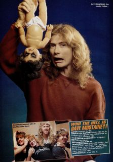 DAVE MUSTAINE Mini POSTER magazine Pin Up 3 uk RARE Megadeth