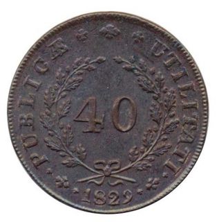 JCR M Portugal D Michael I 40 Reis 1829 Copper UNC