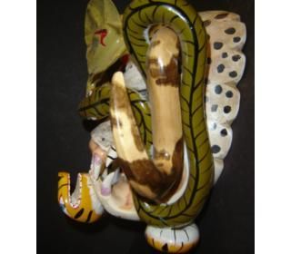  Dance Festival Mask Snakes Flaying Lizard Wooden Danza True