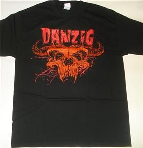 danzig demi skull t shirt l metal new