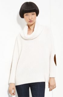 autumn cashmere Cowl Neck Sweater with Elbow Patches