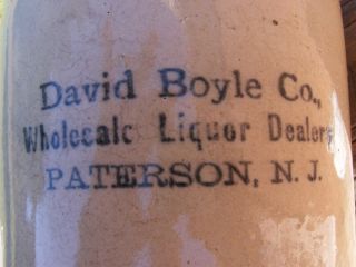 GAL. DAVID BOYLE CO. WHOLESALE LIQUOR DEALERS PATERSON, N.J.