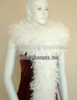 180g Chandelle Feather Boa Snow White Largest on 