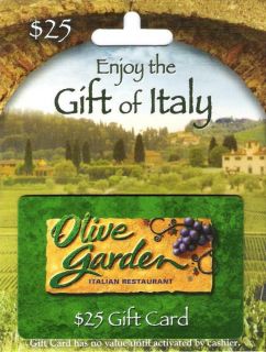 25 Olive Garden Gift Card Darden Restaurants Red Lobster LongHorn