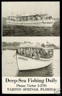 Vintage Postcard Deep Sea Fishing Tarpon Springs FL