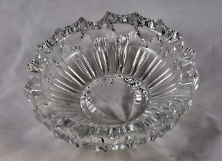 Star of David Crystal Ashtray Etched Frosted 12 Petal Floral Design 6
