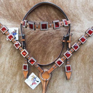  Breast Collar Bridle Headstal Bling Crystal Concho BHPA308CN041