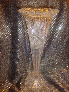 Vintage Cut Crystal Flower Vase
