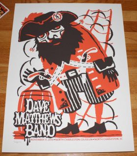 Dave Matthews Band Concert Gig Poster N Charleston 2010