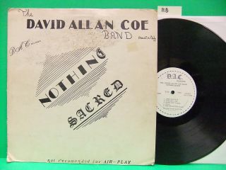 David Allan Coe Nothing Sacred 1978 VG Record Album X Rated Outlaw DAC