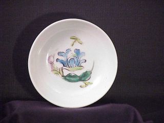 Small Plate Antique 19th C Chinese Export Porcelain Dish Blue Flower