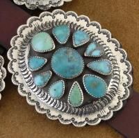 Native American Navajo High Quality Mixed Turquoise Silver Concho