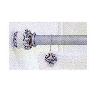 Sea Shell Seashell Shower Curtain Rod Bath Decor Silver