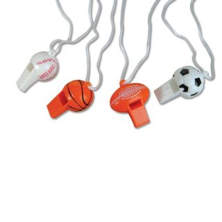 Sports Ball Whistle Necklaces Baseball Basketball Football Soccer