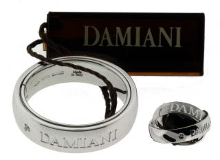 Damiani Ladies Diamond Ring in 18 Karat White Gold New in Box 5 5mm