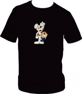 Danger Mouse Penfold Embroidered Black T Shirt Great