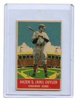 1933 DeLong 8 Hazen Kiki Cuyler Chicago Cubs HOF