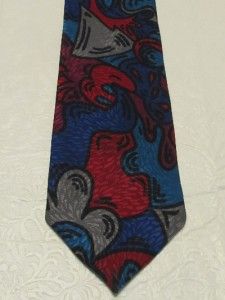 Wroxton Mens Designer Neck Tie Polyester USA Made Abstract Multicolor