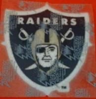 Oakland Raiders Large 4 1/2 inch Shield Logo Iron On Patch   UNSOLD