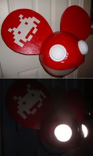 Deadmau5 Red Space Invaders with light up eyes replica custom homemade
