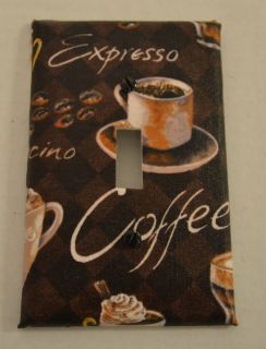 Coffee Cafe Theme Light Switch Plate Cover coordinating fabric wall