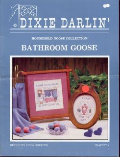 description bathroom goose by dixie darlin cross stitch pattern