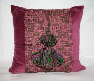 Natori Suzani 18 Square Decorative Pillow Velvet Basketweave Throw