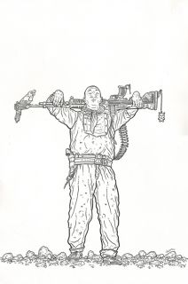 Geof Darrow Shaolin Cowboy Original Illustration Art Huge