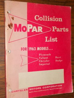  Chrysler Plymouth Dodge Imperial Dart Collision Parts Catalog